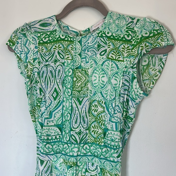 Olivaceous Open Back Maxi Dres green blue print small - Picture 2 of 7